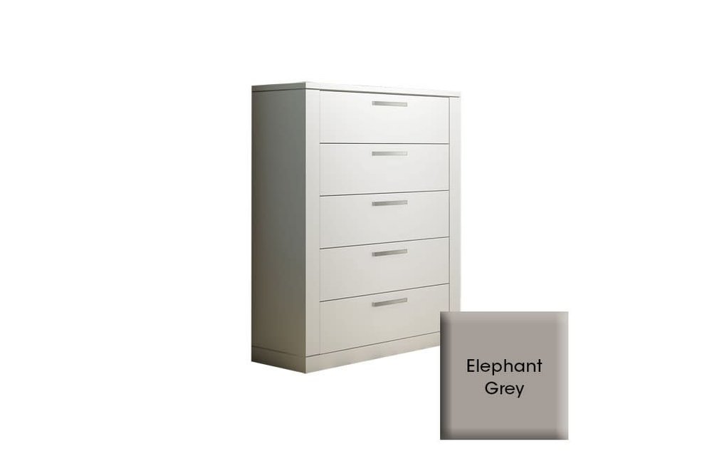 Nest Juvenile Milano 5 Drawer Dresser In Elephant Grey