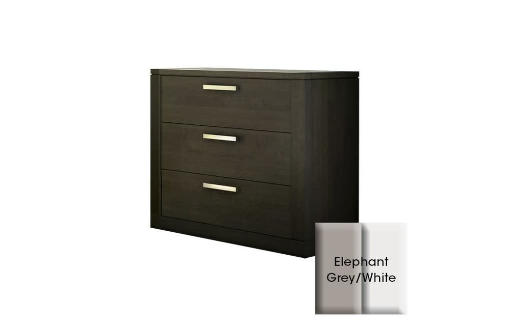 Nest Juvenile Milano 3 Drawer Dresser In Elephant Grey-White