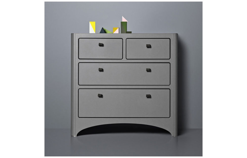 Tulip Leander 4 Drawer Dresser In Grey