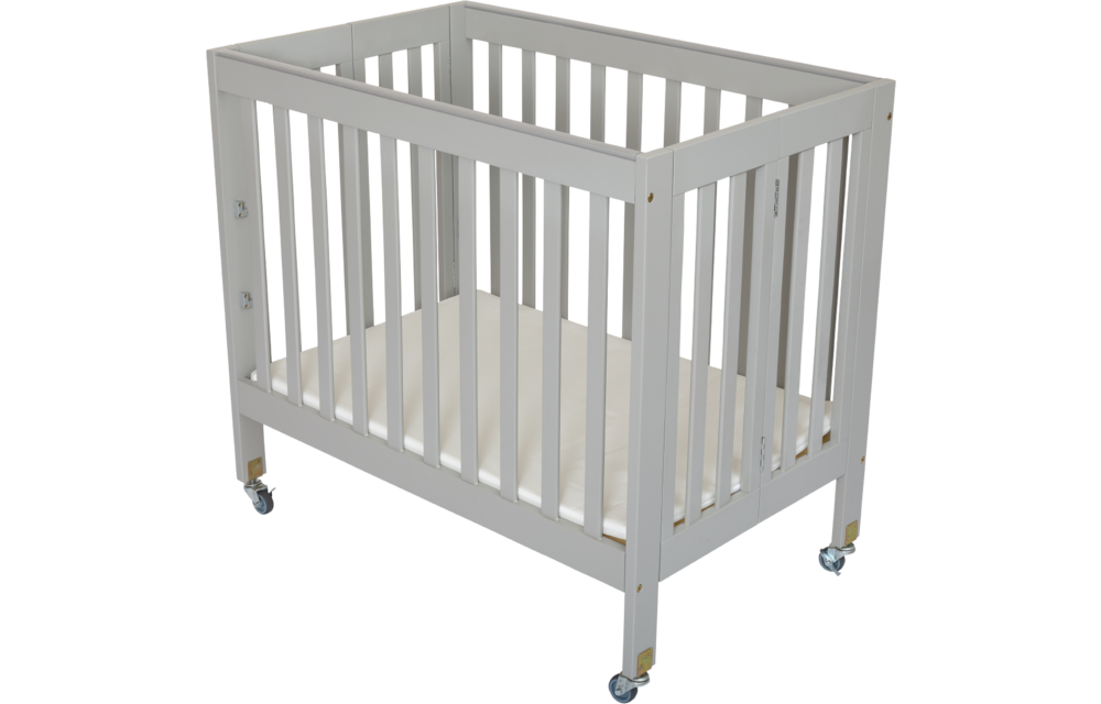 Fizzy Baby Modern Mini Porta Crib In Grey- 3 Level