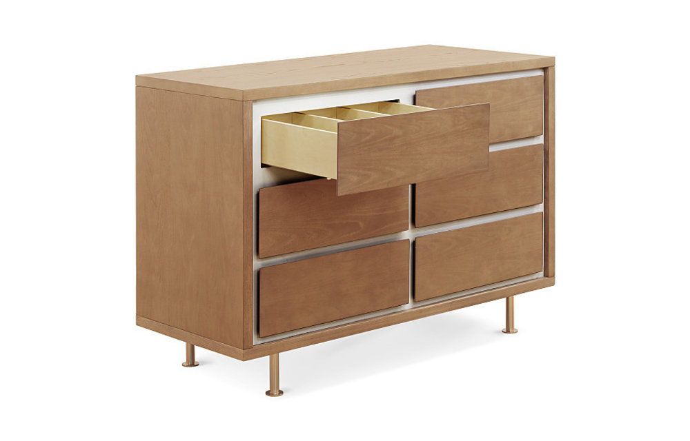 Nursery Works Novella Double 6 Drawer Dresser In Ash/Ivory Finish