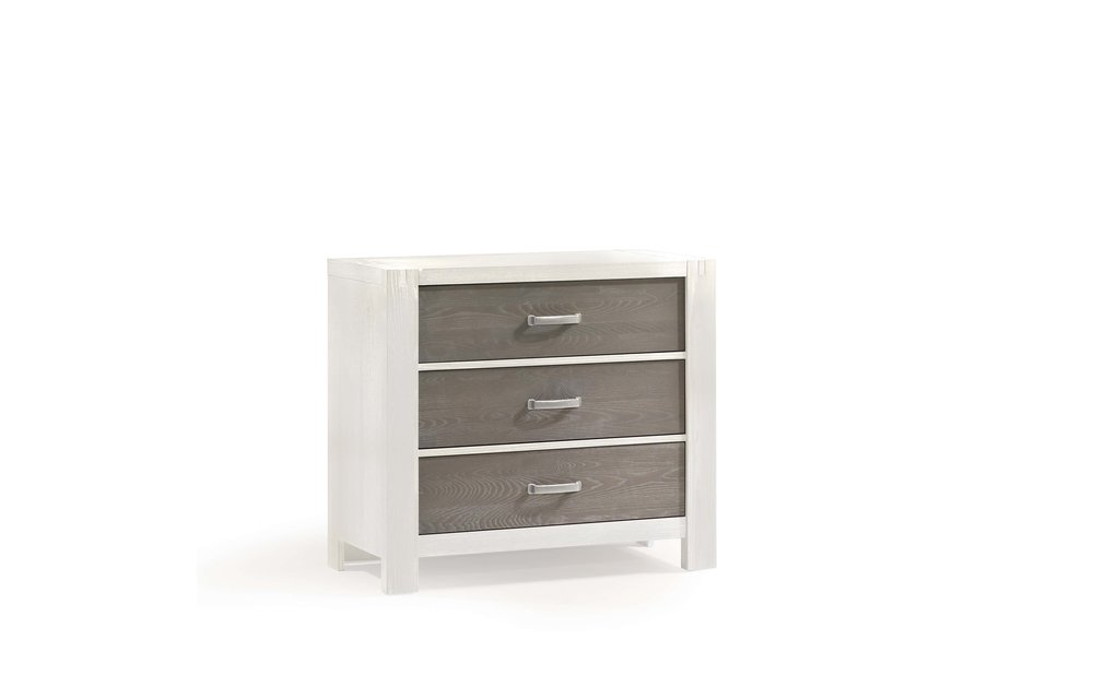 Natart Rustico-Moderno 3 Drawer Dresser In White-Owl
