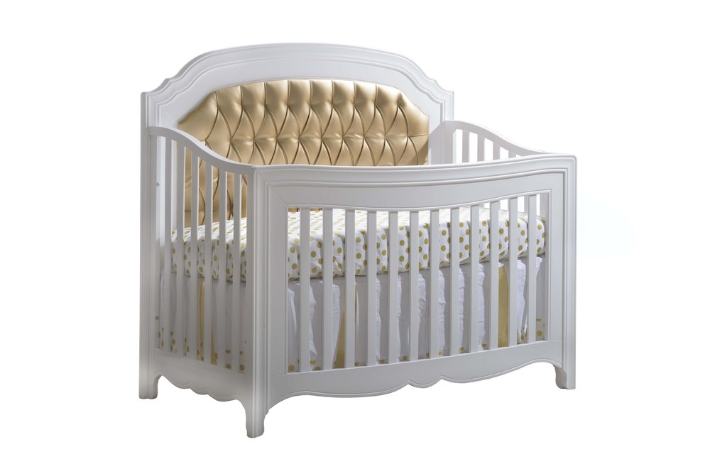 Natart Allegra-Gold "5-in-1" Convertible Crib (w/out rails) With Gold Panel