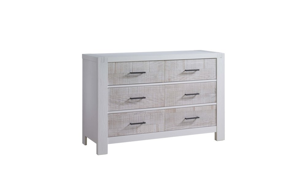 Natart Rustico-Moderno Double Dresser In White- White Bark