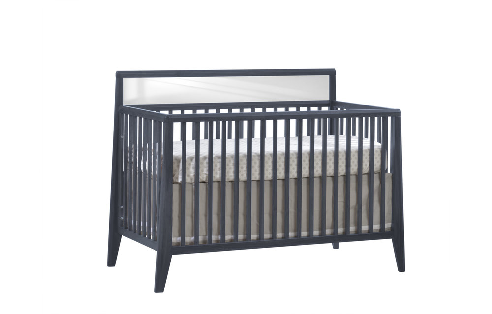 Nest Juvenile Flexx Convertible Crib In Graphite With Plexy