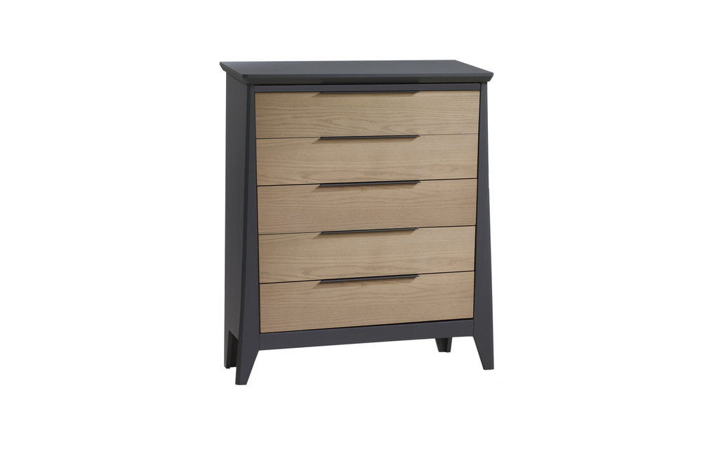 Nest Juvenile Flexx 5 Drawer Dresser In Graphite/Natural Wheat
