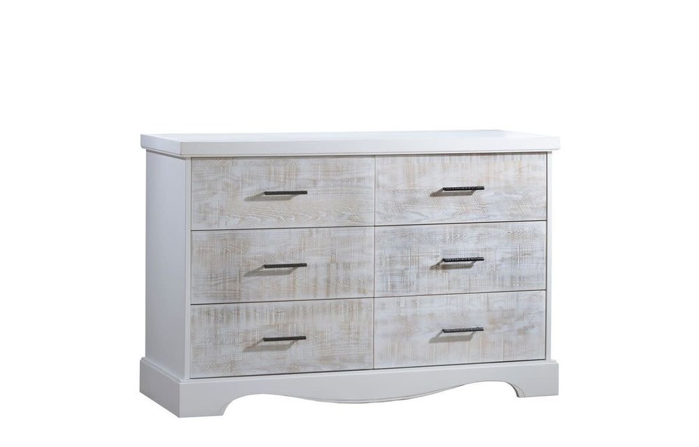 CLOSEOUT!! Nest Juvenile Matisse Collection Double Dresser In White/White Bark