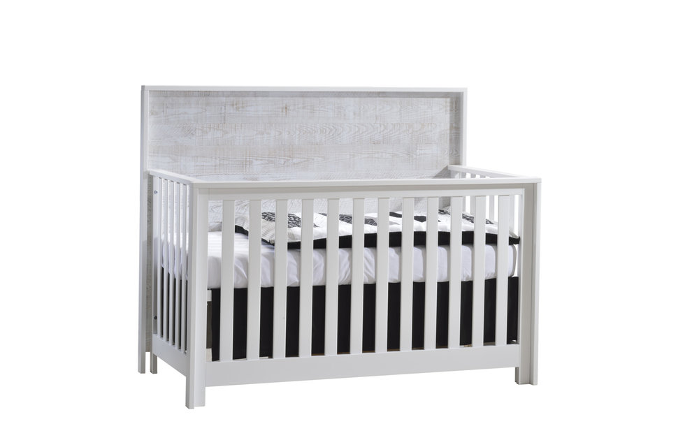 Nest Juvenile Vibe Collection Convertible Crib In White/White Bark
