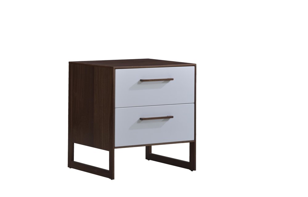 Natart Juvenile Rio Nightstand In Walnut/Glossy White