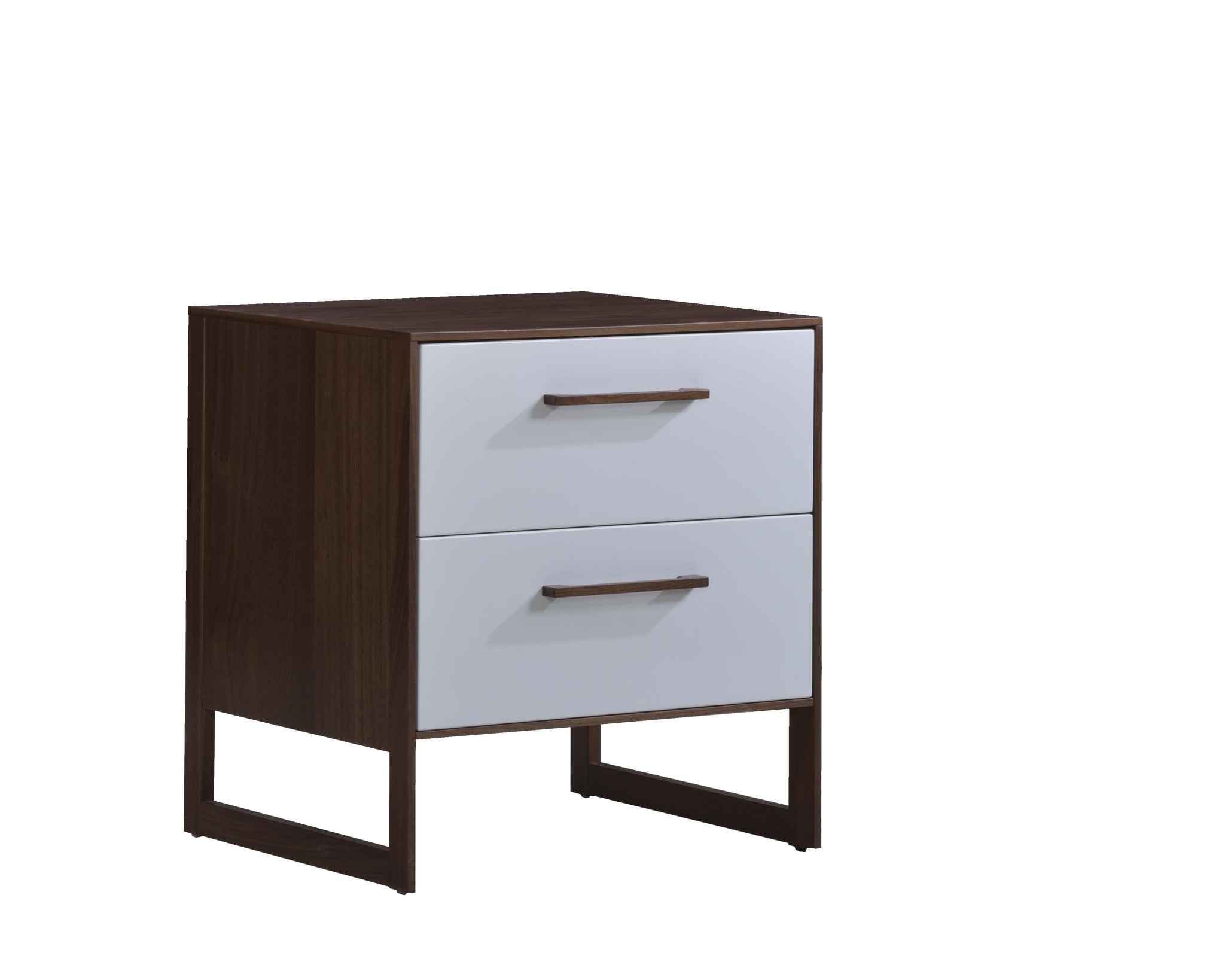 Natart Natart Juvenile Rio Nightstand In Walnut Glossy White Mystrollers Com