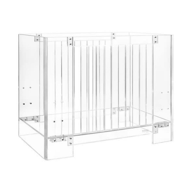 Nursery Works Vetro Crib Mini Size In Clear With Pure Mini Crib Mattress