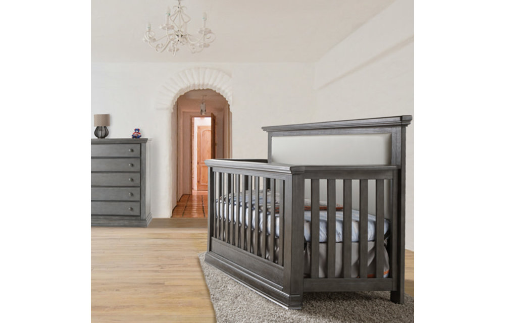 Pali Furniture Modena Forever Crib In Distressed Granite With Grey Vinyl
