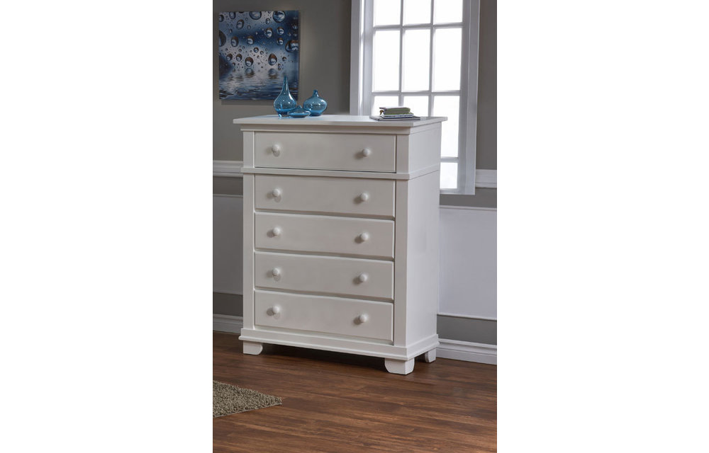 Pali Furniture Torino/Biella/Lucca 5 Drawer Dresser In White