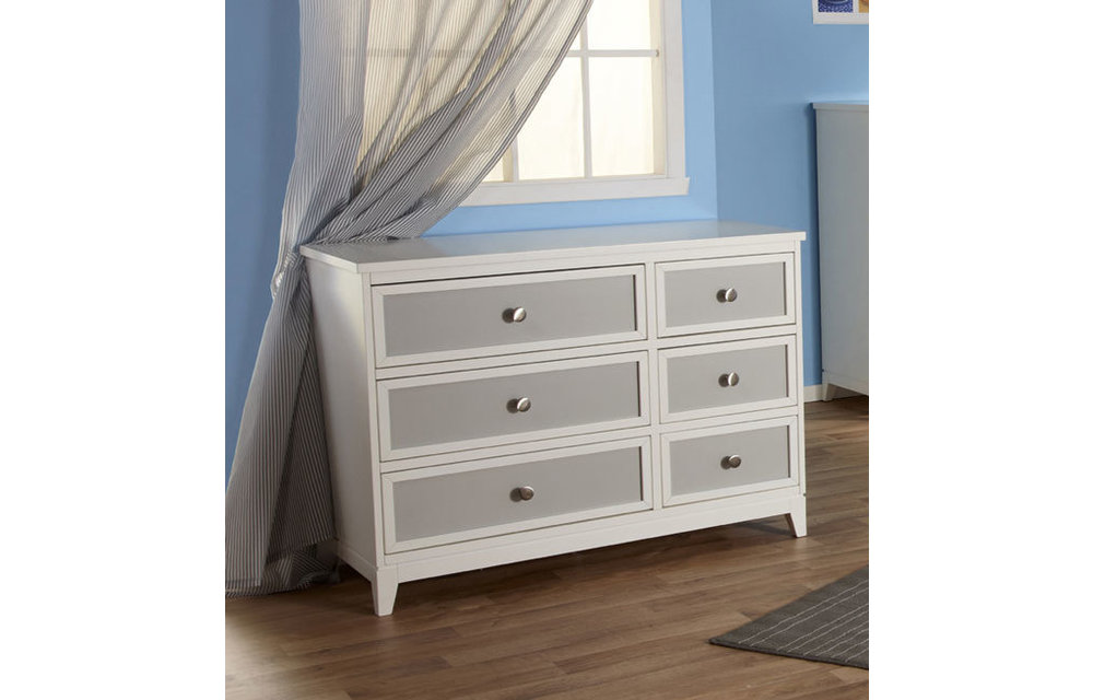 Pali Furniture Treviso Double Dresser In White-Gray