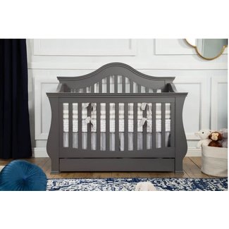 Million Dollar Baby Million Dollar Baby Ashbury 4 In Convertible Crib With Toddler Bed Conversion Kit In Manor Grey