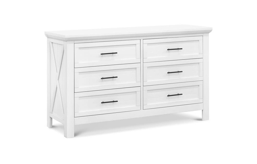 Franklin And Ben Emory Farmhouse 6 Drawer Double Dresser In Linen White