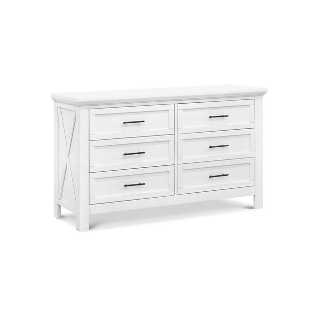 Franklin And Ben Emory Farmhouse 6 Drawer Double Dresser In Linen White