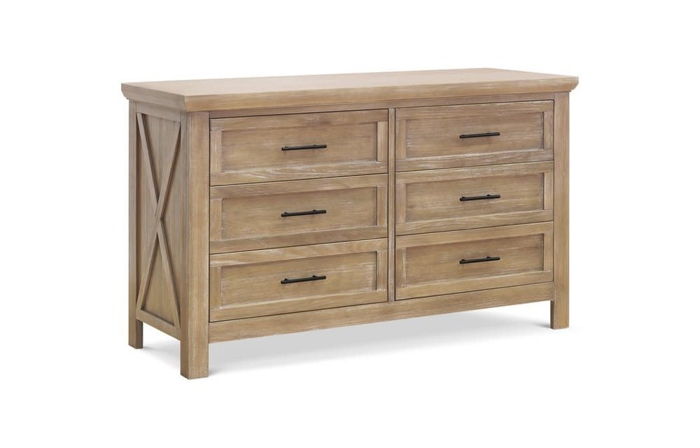 Franklin And Ben Emory Farmhouse 6 Drawer Double Dresser In Driftwood Finish