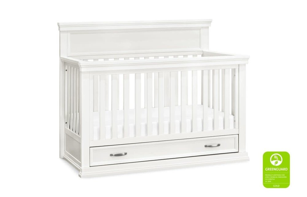 Franklin And Ben Langford 4 In 1 Convertible Crib With Drawer In Warm White