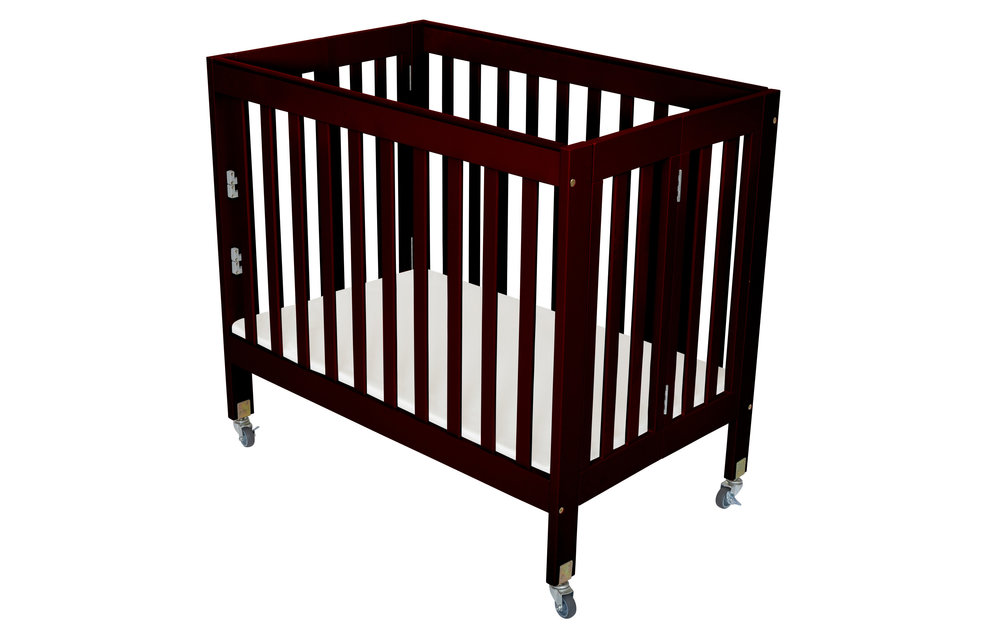 Fizzy Baby Modern Mini Porta Crib In Espresso- 3 Level