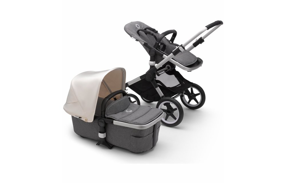 Bugaboo Fox2 Complete Stroller - Aluminum/Grey Melange/Fresh White