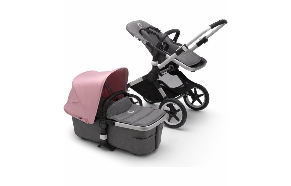 Bugaboo Fox2 Complete Stroller - Aluminum/Grey Melange/Soft Pink