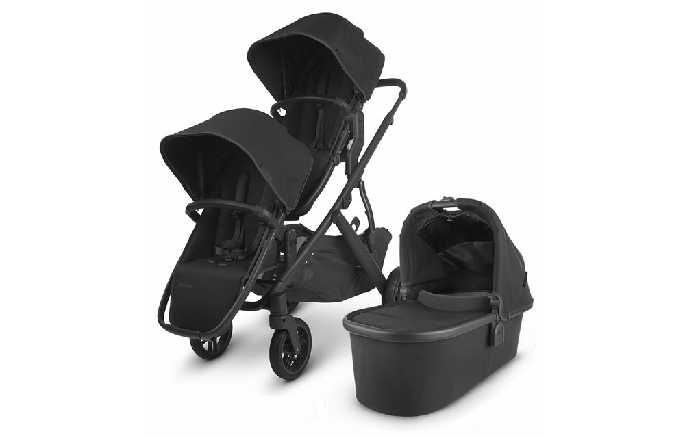 UPPAbaby 2020 Vista V2 Double Stroller - Jake (Black/Carbon/Black Leather)