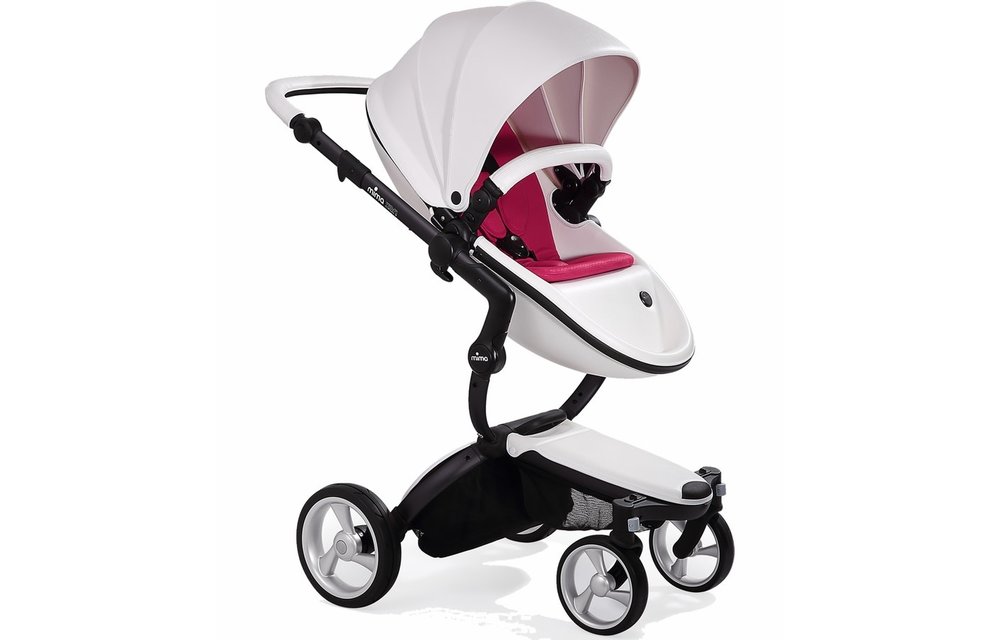 Mima Xari Complete Stroller, Black - Snow White / Magenta