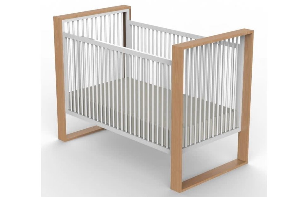 Duc Duc Austin Crib In Natural Oak/White (Quick Ship)