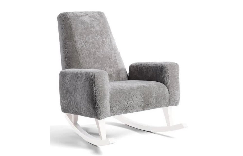 Duc Duc Collins Rocker In White/Curly Auto GRay
