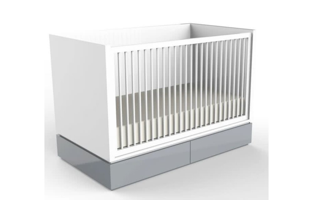 Duc Duc Dylan Crib In Light Gray/White