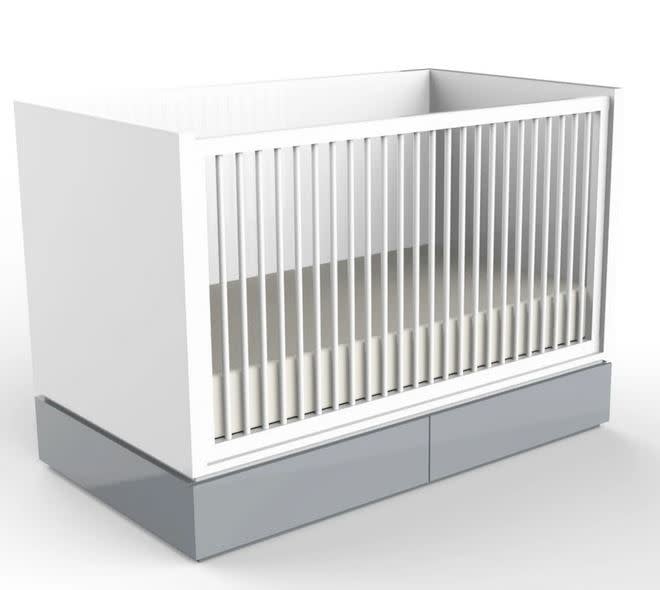 light gray crib