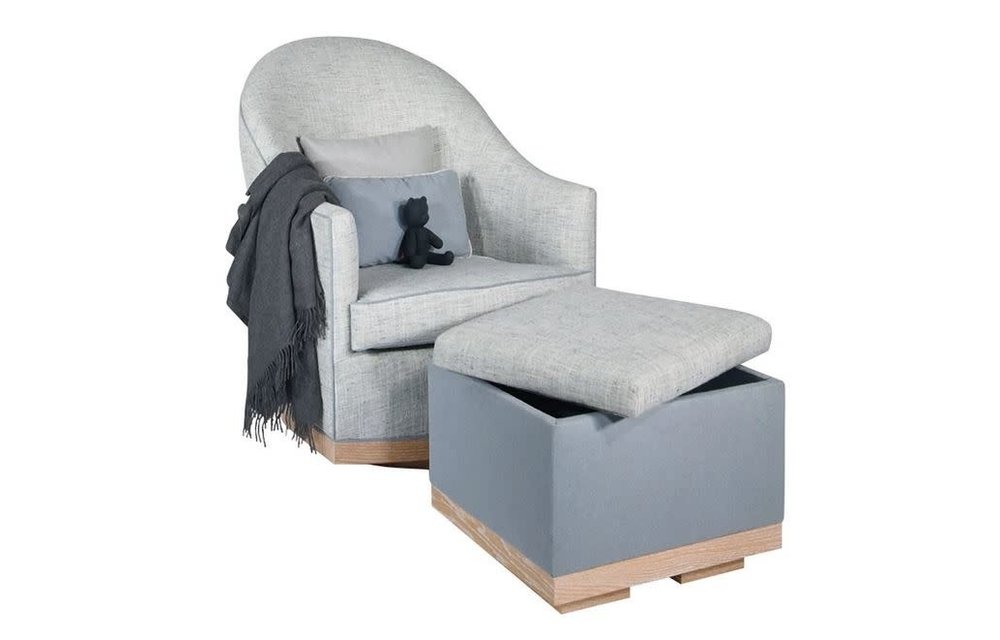 Duc Duc Emma Glider In Heavy White Cerused/Light Blue