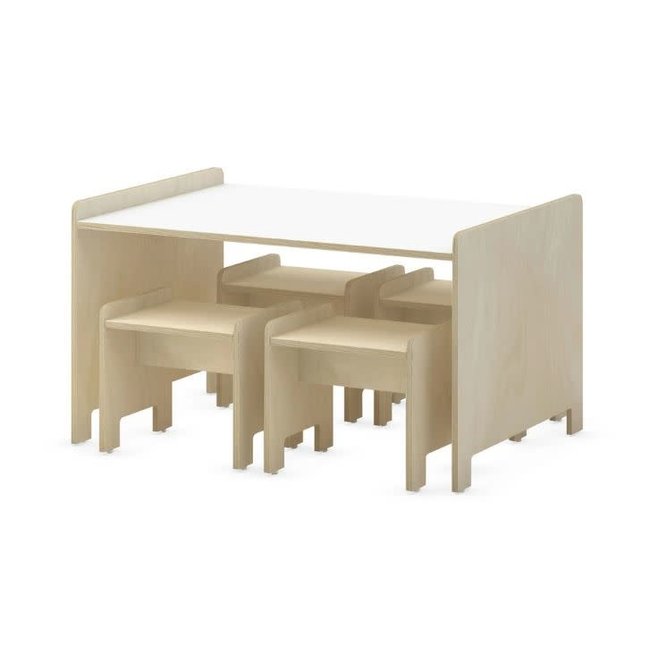 Duc Duc Juno  Playtable & Playstools In Natural Birch