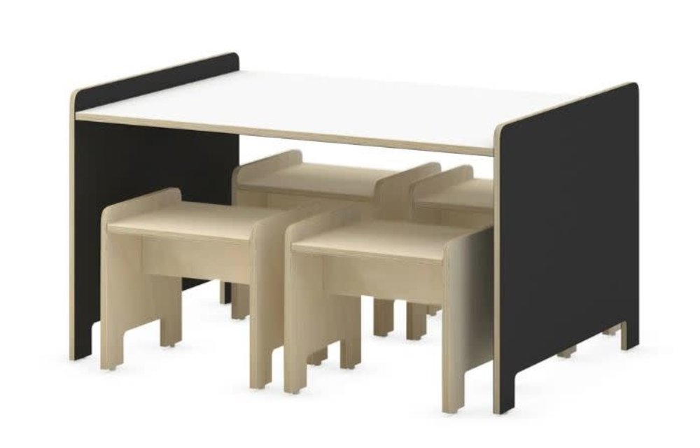 Duc Duc Juno Playtable & Playstools In Onyx