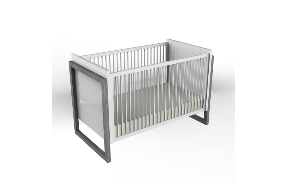 Duc Duc Campaign II Crib In Dark Grey Cerused
