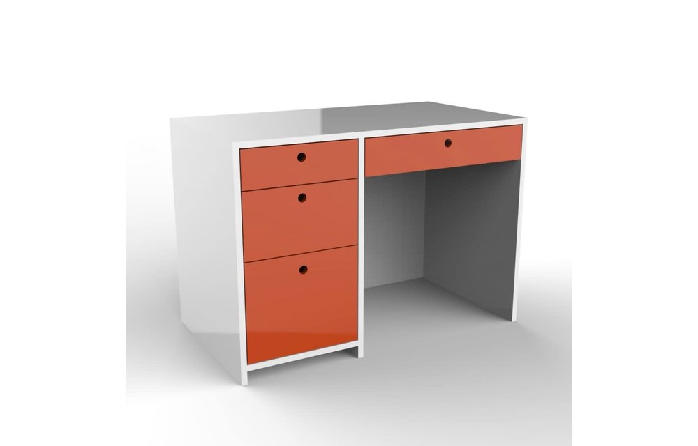 Duc Duc Alex Desk In White/Orange