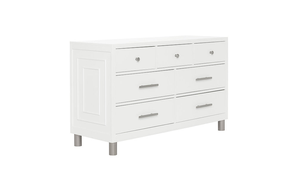 Evolur Baby Art Deco Double Dresser In White