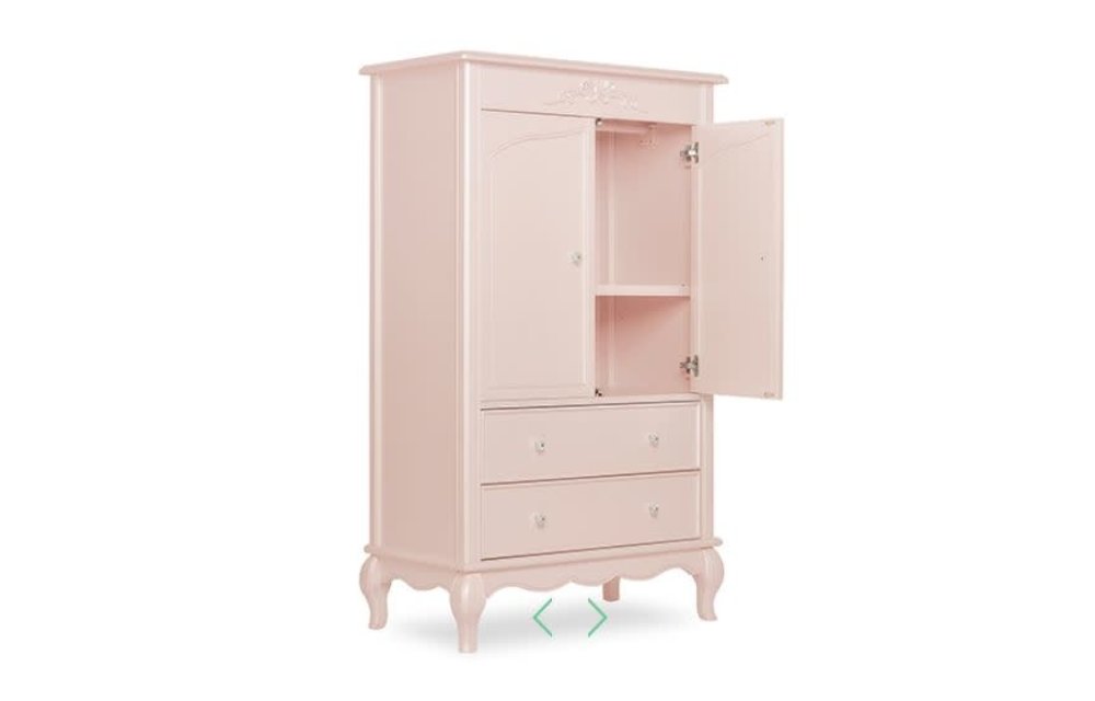 Evolur Baby Aurora Armoire In Blushed Pink