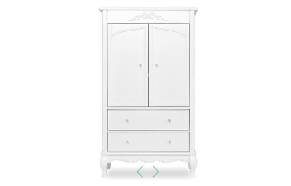 Evolur Baby Aurora Armoire In Frost White