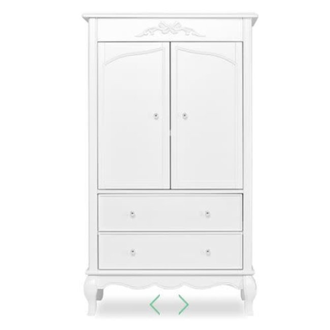 Evolur Baby Aurora Armoire In Frost White  (Pearl Shimmer)