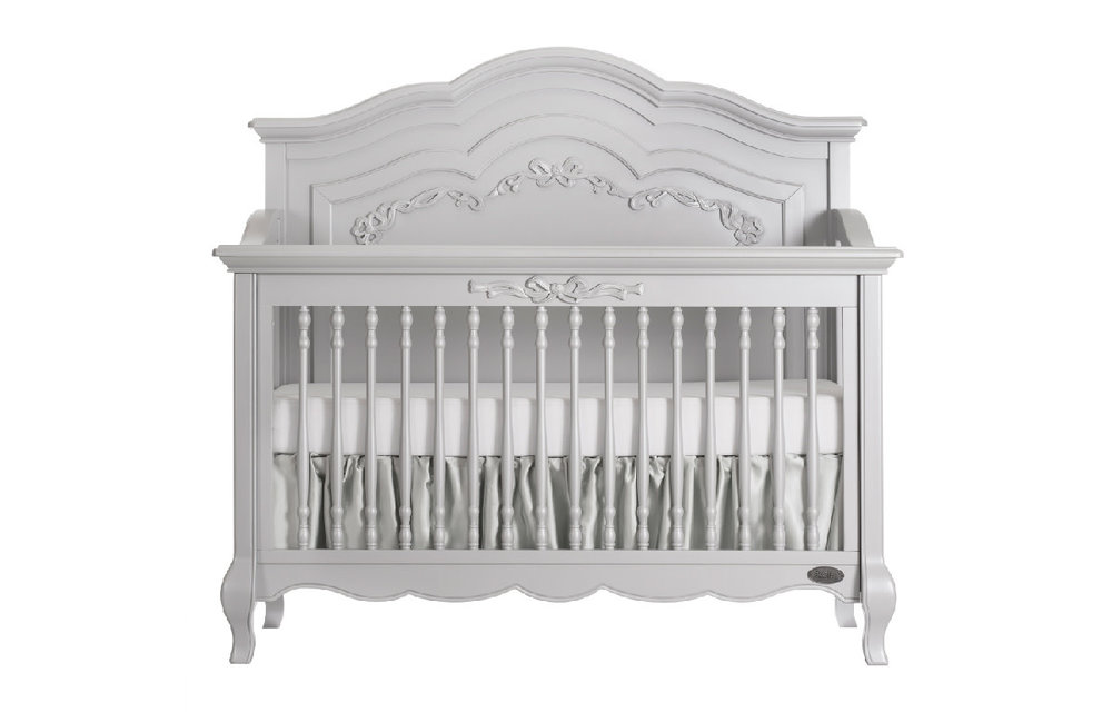 Evolur Baby Aurora 5 In 1 Convertible Crib Akoya Grey Pearl /Silver Mist
