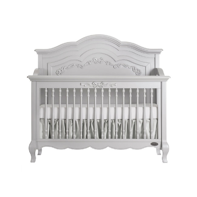 Evolur Baby Aurora 5 In 1 Convertible Crib Akoya Grey Pearl /Silver Mist