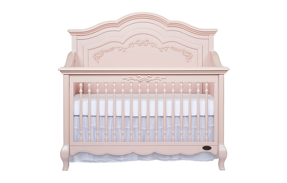 Evolur Baby Aurora 5 In 1 Convertible Crib In Blushed Pink