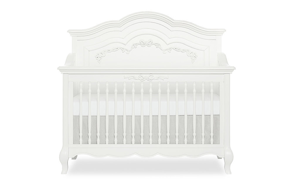 Evolur Baby Aurora 5 In 1 Convertible Crib In Frost White