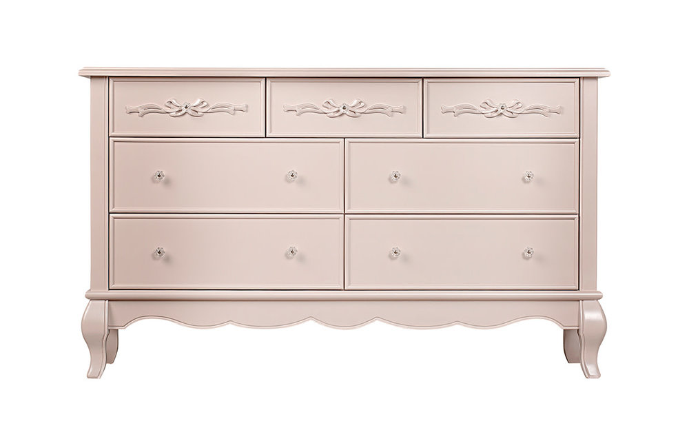 Evolur Baby Aurora Double Dresser In Blushed Pink