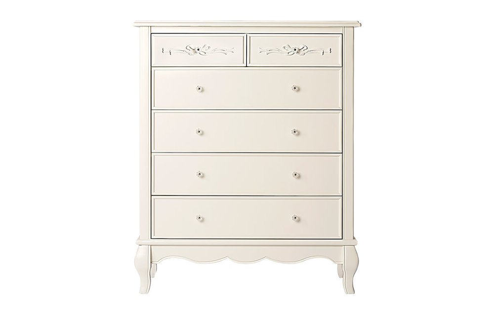 Evolur Baby Aurora 5 Drawer Chest Tall Chest In Ivory