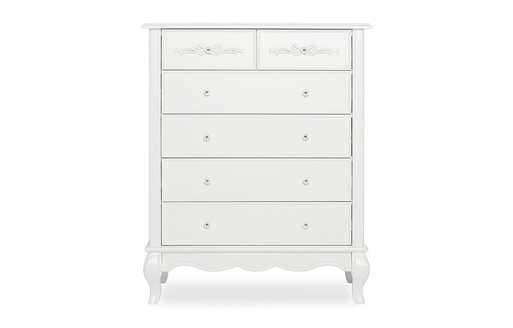 Evolur Baby Aurora 5 Drawer Chest Tall Chest In Frost White
