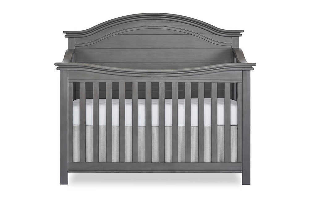 Evolur Baby Belmar (Curved Top) 5-in-1 Convertible Crib In Rustic Grey