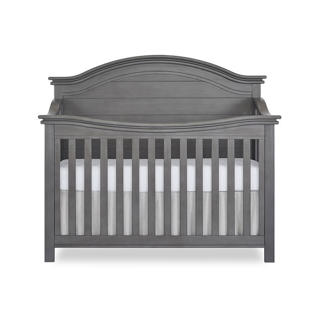 Evolur Baby Belmar (Curved Top) 5-in-1 Convertible Crib In Rustic Grey